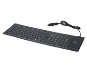 Gembird KB-109F-B, Flexible keyboard, USB, OTG adapter, black color, US layout